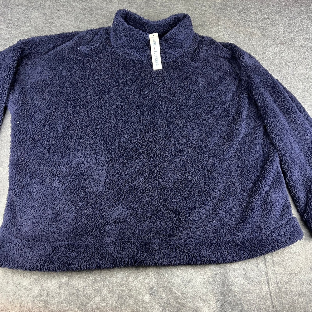 NWT Jane and Bleecker Sweater XXL Blue Long Sleeve‎ Soft Cozy Furry